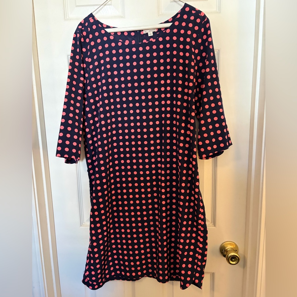 Gap Navy and Pink Polka Dot Dress - size M